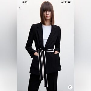 With Tags Mango Black belt suit blazer